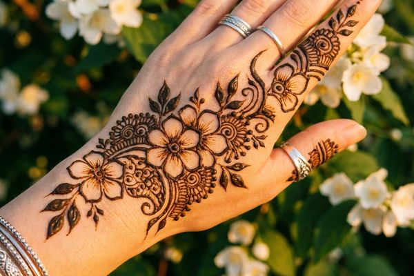 Stylish Back Hand Mehndi Designs