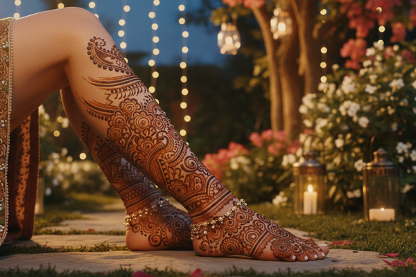 Stylish Leg Mehndi Design