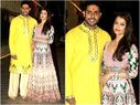 Aishwarya Rai Donning An Intricate Manish Malhotra Gown At Her Diwali Party