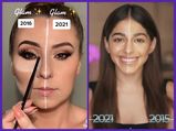 2016 Vs 2021 makeup challenge वीडियोज से जानें कि समय के साथ कैसे बदला मेकअप ट्रेन्ड