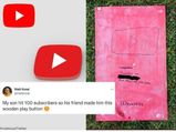 YouTube पर बनें 100 सब्सक्राइबर तो बच्चे के दोस्त ने गिफ्ट किया वुडन प्ले बटन, वायरल हुई स्टोरी