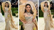 Met Gala 2026: सोने की साड़ी और हीरे जड़ा ब्लाउज पहन रेड कार्पेट पर उतरीं ईशा अंबानी, बनाने में लगे 1200 घंटे