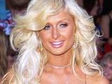 Paris Hilton accepts the Harvard Lampoon's Woman of the Year award
