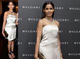 Freida Pinto In White Ferragamo Dress