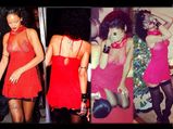 Rihanna's Sexy Christmas In Red Lingerie