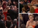 Jennifer Lawrence Trips At The 2014 Oscars