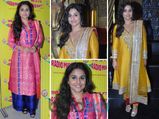 Vidya Balan In Bright Gold Ritu Kumar Suit