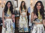 Esha Gupta In Floral Lehenga By Manish Malhotra 