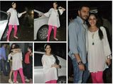 Pregnant Genelia D'souza In White Sheer & Hot Pink Pants