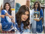Priyanka Chopra In Stylish Blue Salwar Kameez