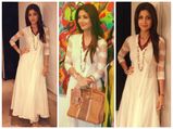 Shilpa Shetty's Arty Look In White Suit