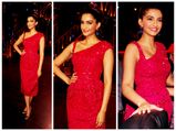 Sonam Shimmers In Magenta Dress