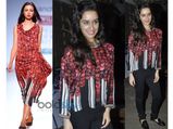 Stunning Shraddha Kapoor In Gorgeous Sanchita Top At Haider Private Screening