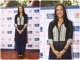 Neha Dhupia Looks Super Hot In Manish Malhotra See Through Tunic Dress