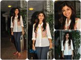 Shilpa Shetty Gleams In Mirror Coloured Jacket
