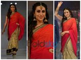 Karisma Kapoor Drapes Herself In Bright Red