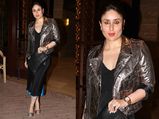 Kareena Kapoor Flaunts A Sexy Patent Jacket With Black Midi Dress