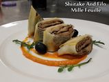 Shiitake And Filo Mille Feuille With Red Pepper Pesto Recipe