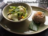 Stir Fry Vegetables In White Garlic Sauce With Burnt Garlic Brown Rice Recipe