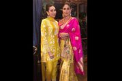 Karisma & Kareena Kapoor Twinned With Their Yellow-hued Outfits For Ganesh Chaturthi Festivities