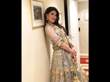 Jacqueline Fernandez Slays It In A Grey And Gold Lehenga At A Pre-wedding Event 