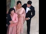 Priyanka Chopra Jonas Stuns In A Peach Sari At Sophie Turner-Joe Jonas Wedding 