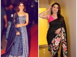 Madhuri Dixit Nene And Pranutan Bahl In Ethnic Outfits At Hum Aapke Hain Koun Screening