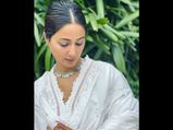 Hina Khan Gives Us Festive Vibes With A White Ethnic Suit But Her Eye Makeup Disappoints Us
