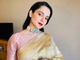 Kangana Ranaut Looks Stunning In A Benarasi Silk Sari At Her Brother's Engagement