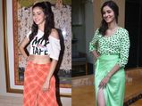 Ananya Panday Keeps It Fresh And Lively With Pista Green Co-ord Set And Orange Pants Set