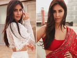 Katrina Kaif Wows Us With White Separates And A Red Sari, Which One You Liked More?