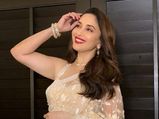 Madhuri Dixit Nene Flaunts A Pale Yellow Floral Sari And We Can’t Stop Gazing At It