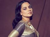 Kangana Ranaut Is A Vision In Her Embroidered Golden Sari And Statement Necklace