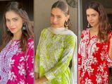 Aamna Sharif Flaunts Three Vibrant Kurtis Of Similar Design, Which Colour Would You Like To Pick?
