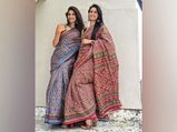 Aahana Kumra And Her Sister Shivani Kumra Flaunt Gorgeous Blue And Red Patola Sarees 