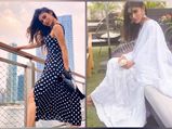 Mouni Roy’s Elegant White Ethnic Suit And Pretty Black Polka Dot Dress Is Worth-Stealing