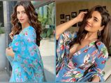 Karishma Tanna’s Midi Or Aamna Sharif’s Anarkali, Whose Blue Floral Attire Is More Cheerful?