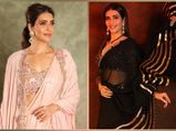 Karishma Tanna In A Pale Peach Saree And Black Saree, Which Saree Look Of Hers Did You Like More?