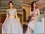 Karishma Tanna In Ethnic Suit And Crop Top-Skirt, Which Printed Ensemble Of Hers Did You Like More?