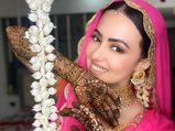 Sana Khan’s Beautiful Pictures From Her Mehendi Ceremony In Orange & Pink Suit Will Melt Your Heart