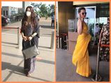 Airport Fashion: Kangana Ranaut Looks Resplendent In A Yellow Saree While Janhvi Kapoor Rocks In Jumpsuit