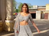 Kalla Reh Jayenga: Nikki Tamboli Raise Fashion Quotient A Notch Up With Her Shimmering Powder-Blue Lehenga