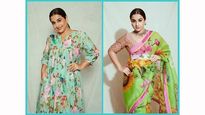 Sherni Promotions: Vidya Balan’s Lovely Green Floral Outfits Will Freshen Up Your Monday Mood!