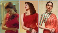 Navratri 2021: Aditi Rao Hydari, Jacqueline Fernandez, And Taapsee Pannu’s Red Organza Saree Looks