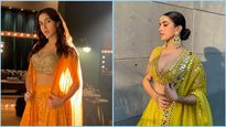 Sara Ali Khan’s Poppy Mango Outfit And Sanya Malhotra’s Moss-Green Lehenga: The Outfits For Wedding Season