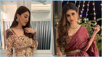 Hansika Motwani And Mouni Roy Have Ruffled Belted Saree Goals For This Wedding Season