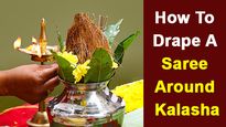 How To Drape Saree For Varamahalakshmi Kalasha