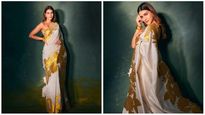 Kriti Sanon Looks Alluring In White And Golden Saree; Gives Diwali Fashion Inspiration