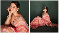 Rashmika Mandanna’s Striped Saree Get-Up Is Perfect For Diwali Party, Pics!