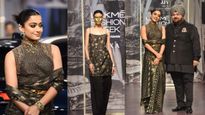 Lakmé Fashion Week 2023: Rashmika Mandanna Stuns In Black & Gold Saree At JJ Valaya Show